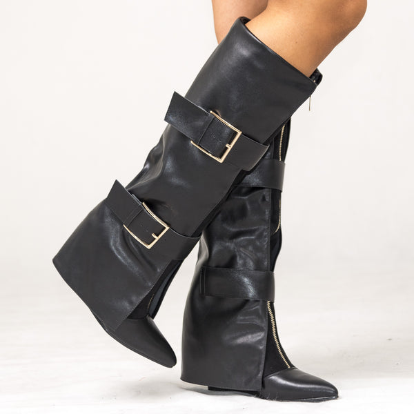 Stivale In Ecopelle Con Zip