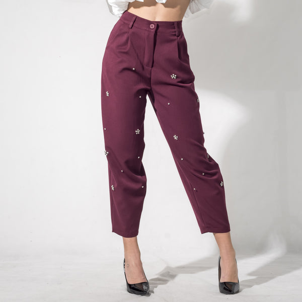 Pantalone Mom Fit Con Strass