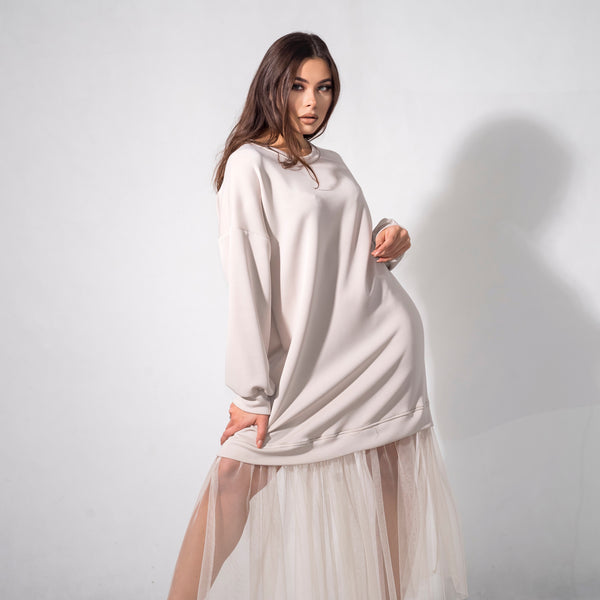 Abito Con Fondo In Tulle