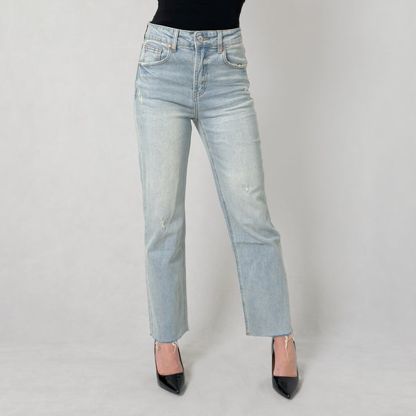 Jeans Straight Sabbiato Lacerato