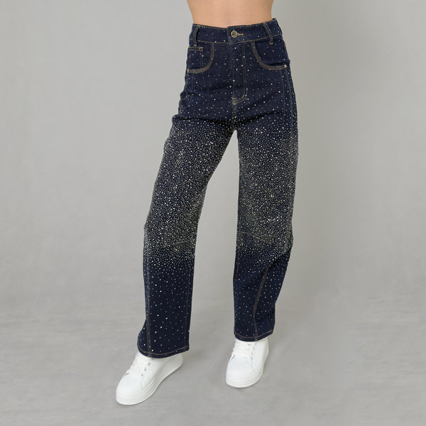 Jeans Barrel Strass