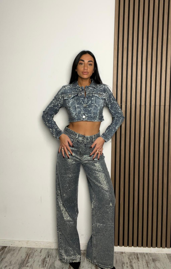 JEANS STRASS|Colore:Jeans