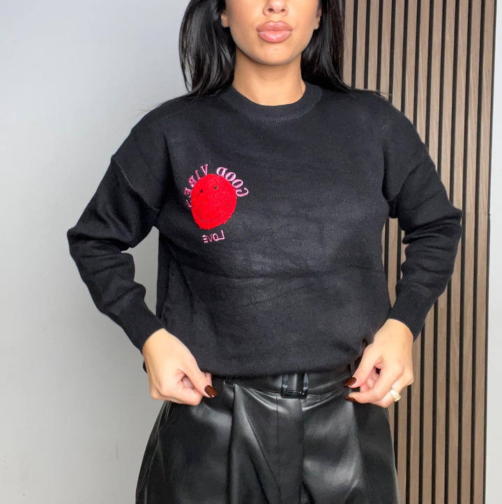 MAGLIA GOOD VIBES|Colore:Nero