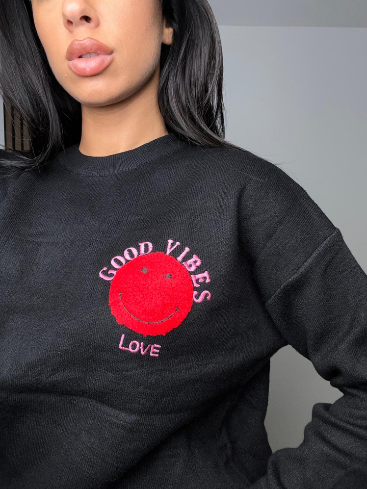 MAGLIA GOOD VIBES|Colore:Nero