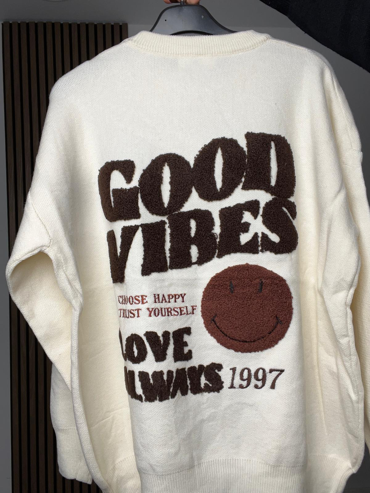 MAGLIA GOOD VIBES|Colore:Beige