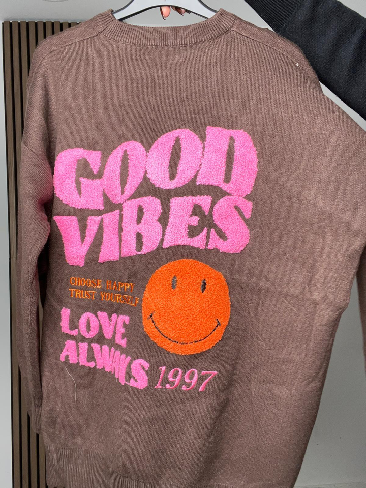 MAGLIA GOOD VIBES|Colore:Moro