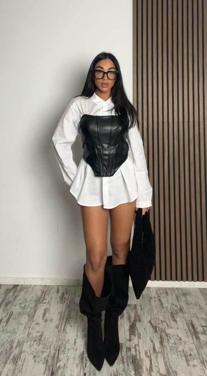 TOP PELLE|Colore:Nero