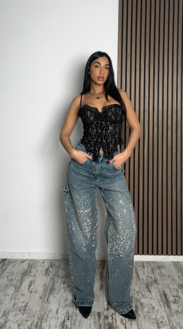 JEANS STRASS|Colore:J.sabbiato