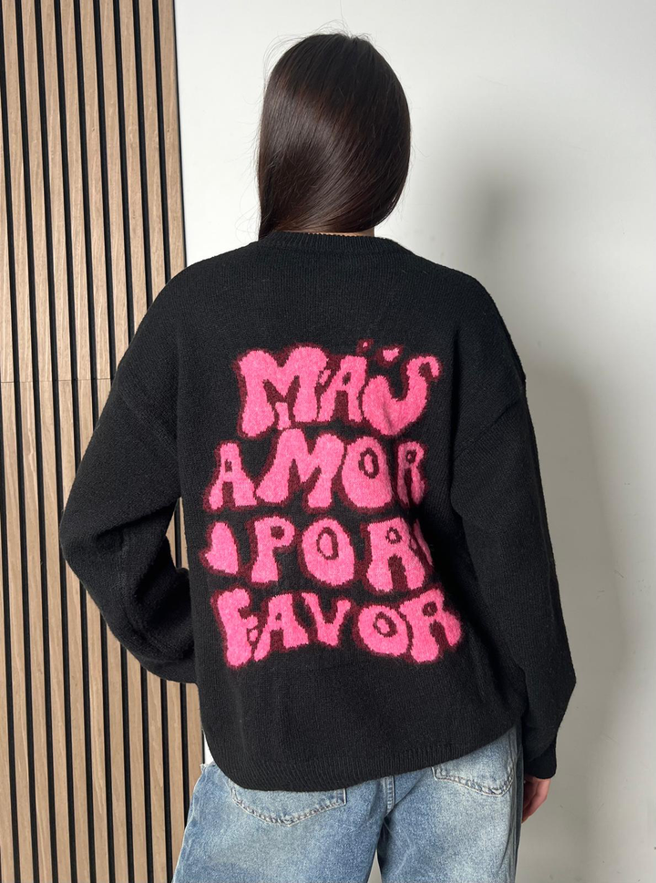MAGLIONCINO MAS AMOR|Colore:Nero