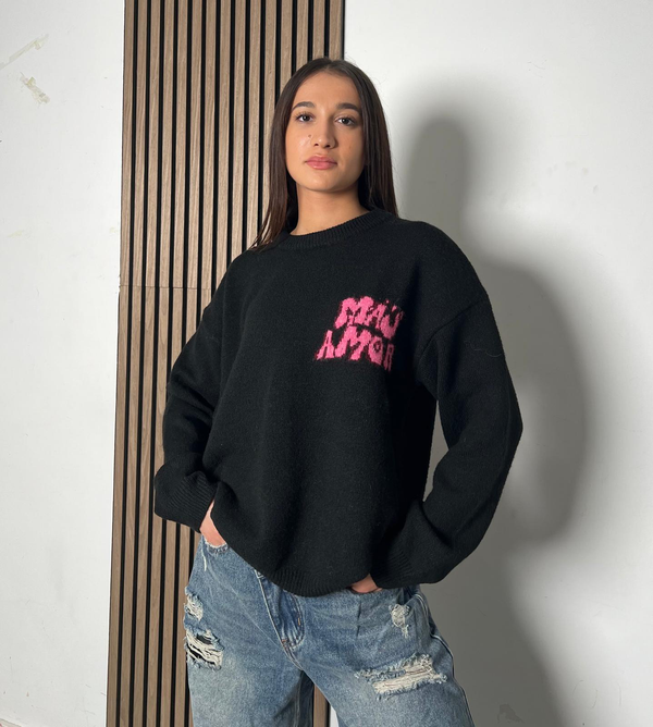 MAGLIONCINO MAS AMOR|Colore:Nero