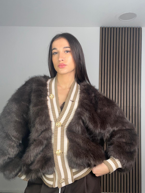 CARDIGAN ECOFOUR|Colore:Moro