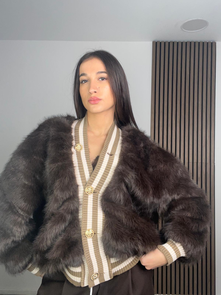 CARDIGAN ECOFOUR|Colore:Moro